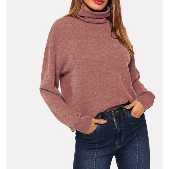 VIVA | Red Cowl Neck Sweater - Picture 3 of 5